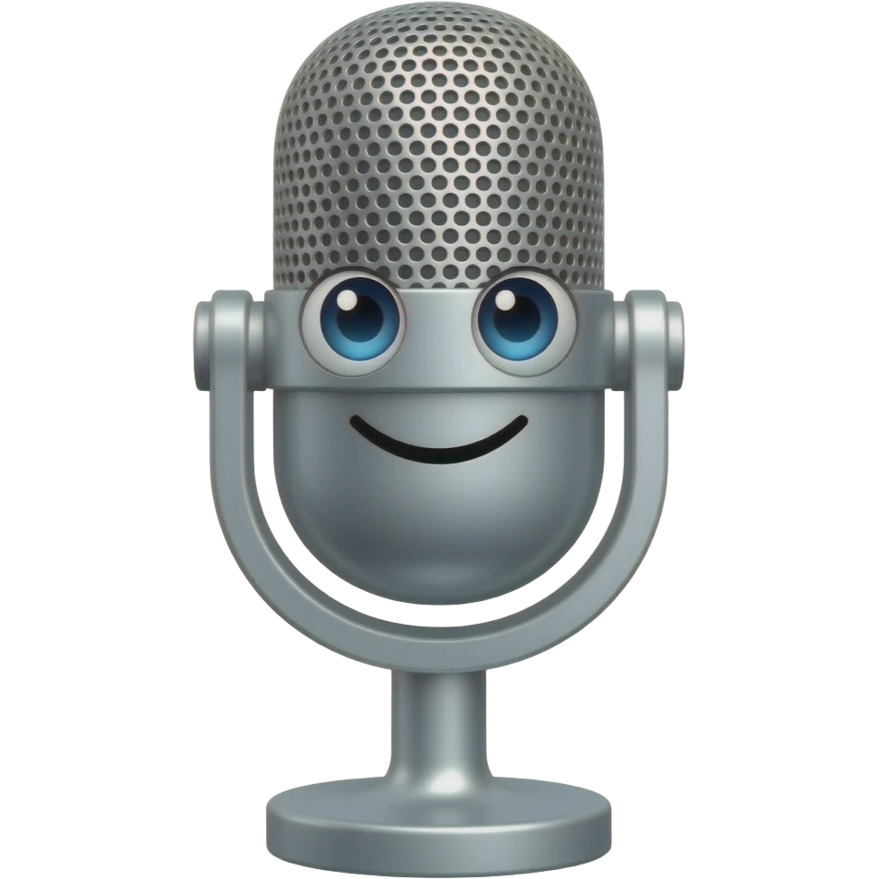 microphone with face emoji