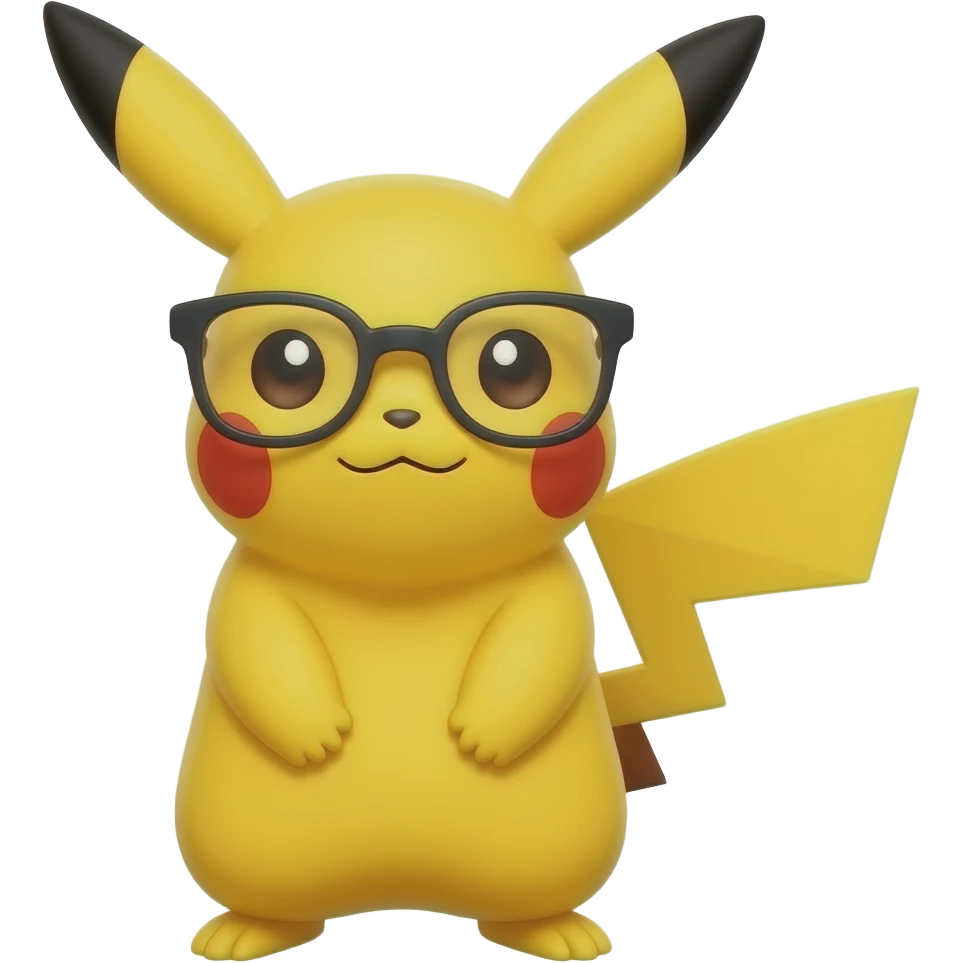 pikachu with glasses alone emoji