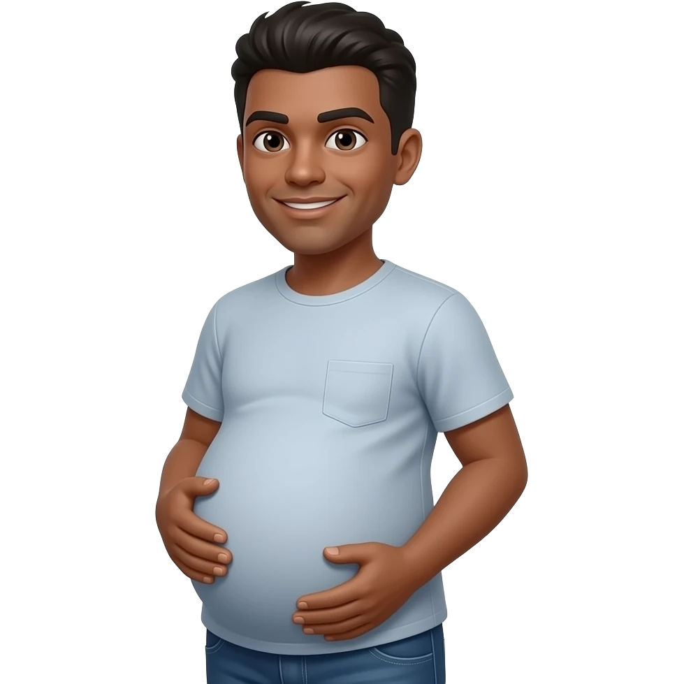 Pregnant medium dark transman emoji