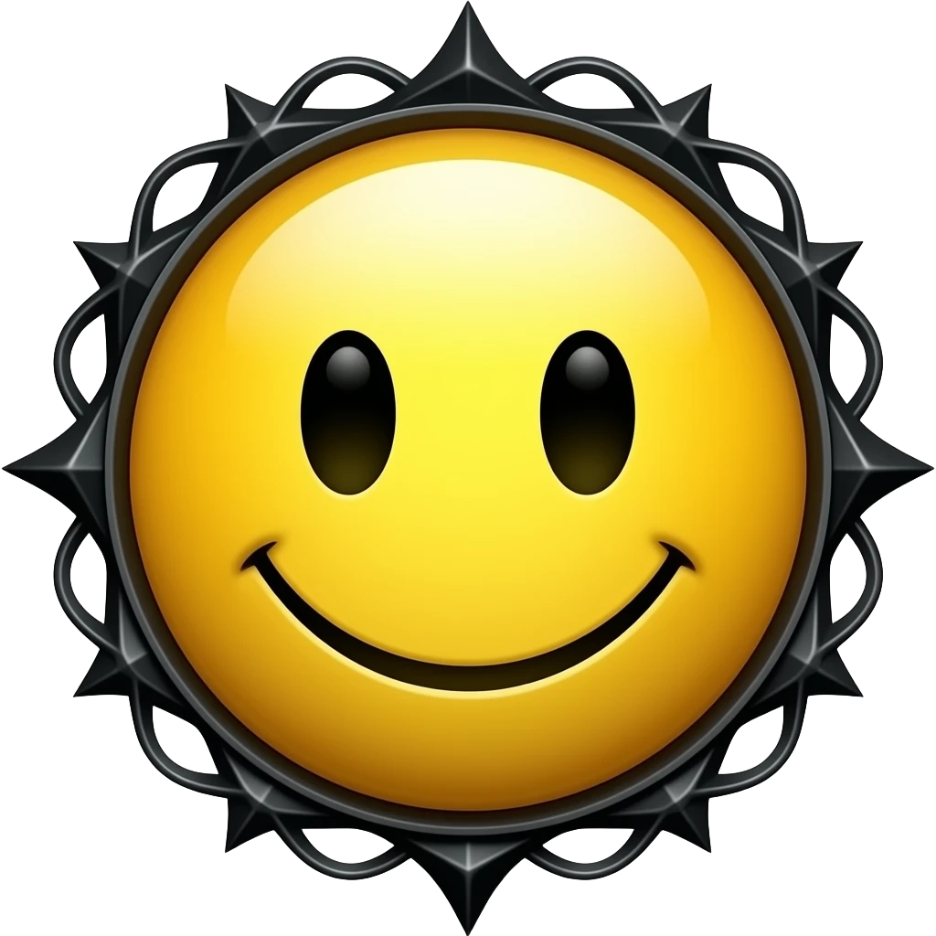 Goth Yellow smiley emoji
