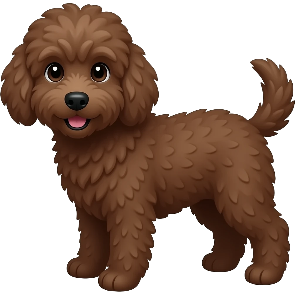 dark brown goldendoodle emoji