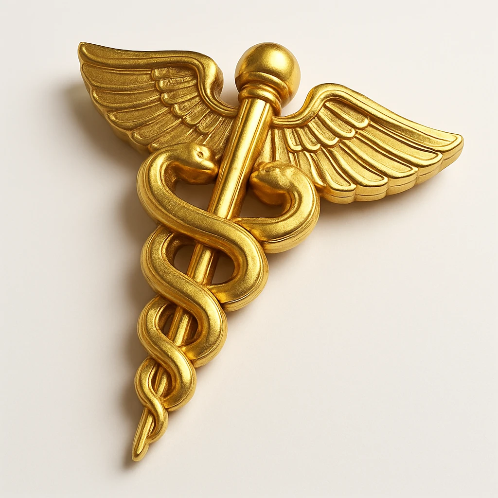 health symbol, gold icon style emoji