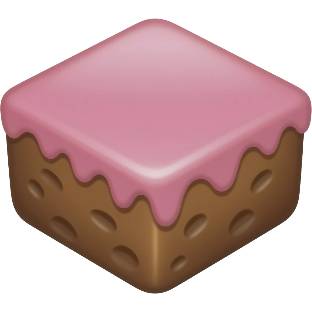Could you make a flat brownie with pink icing on top emoji