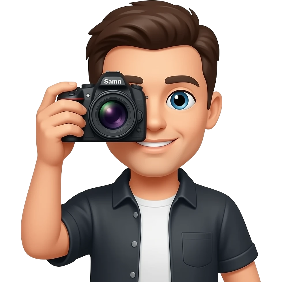 même visage avec appareil photo portrait emoji