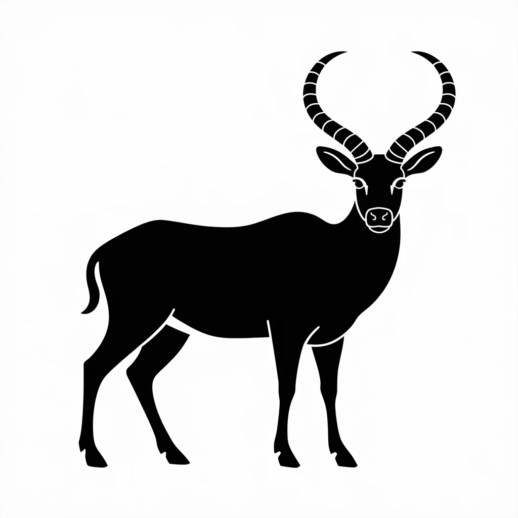 Gnu animal icon black silhouette emoji