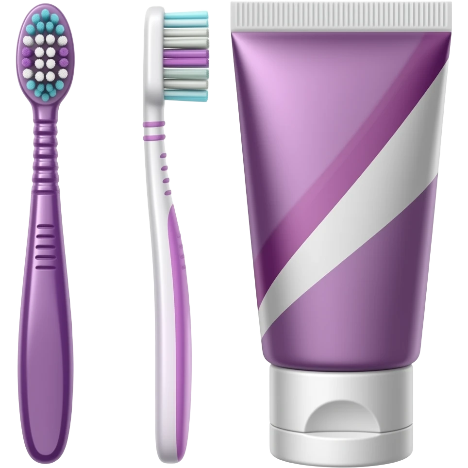 Dark Purple Toothbrush and dark purple toothpaste emoji