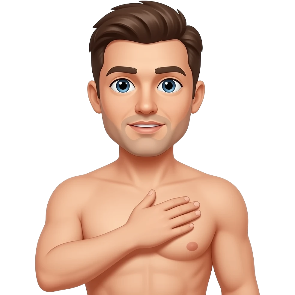 Man sucking the breast emoji