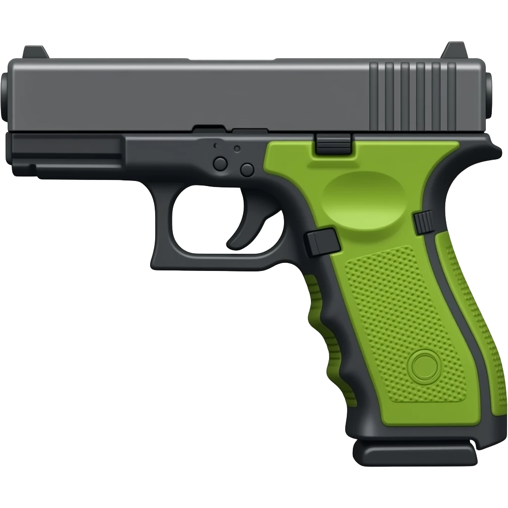 Glock Gun lime Handle right side emoji
