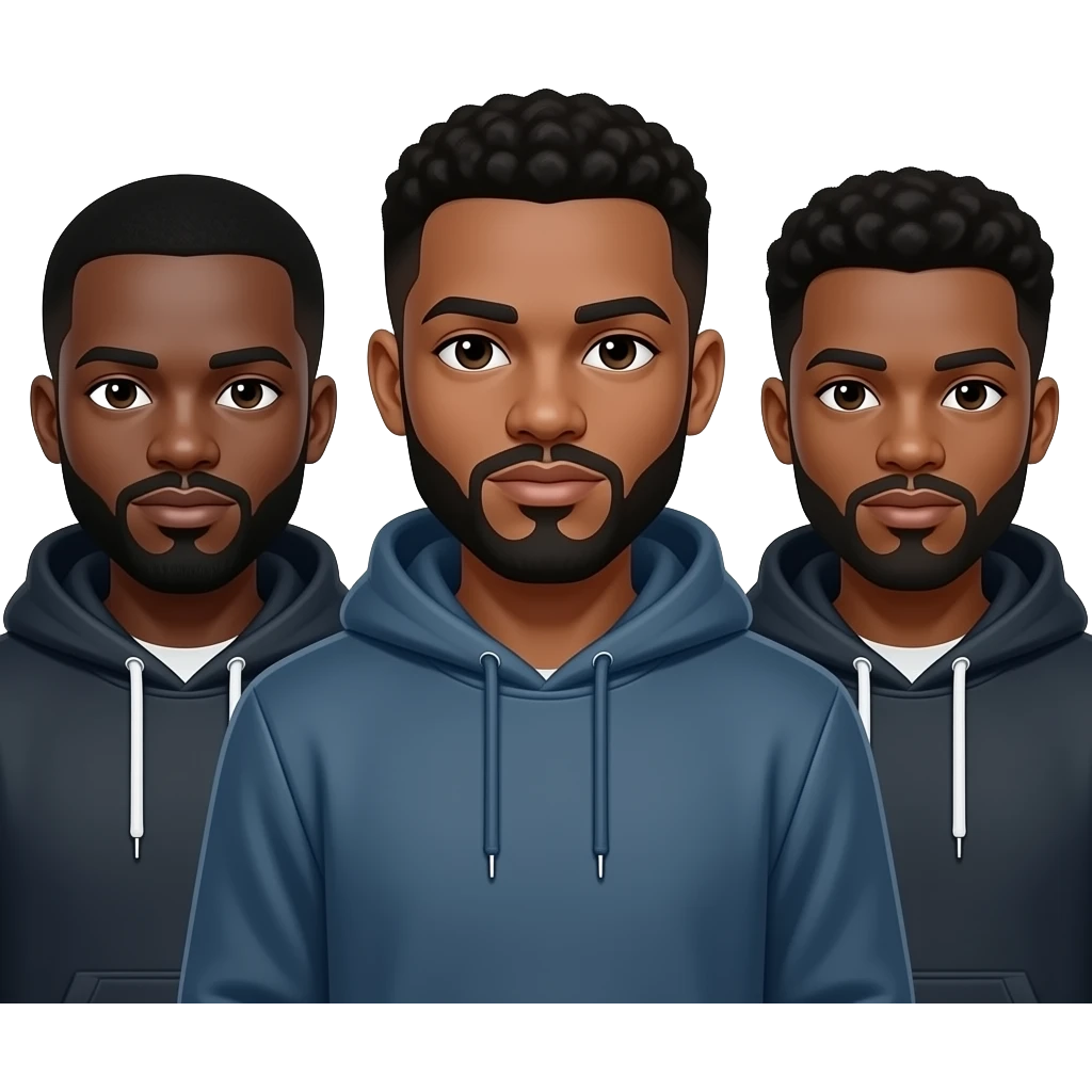 3black men with hoodies emoji
