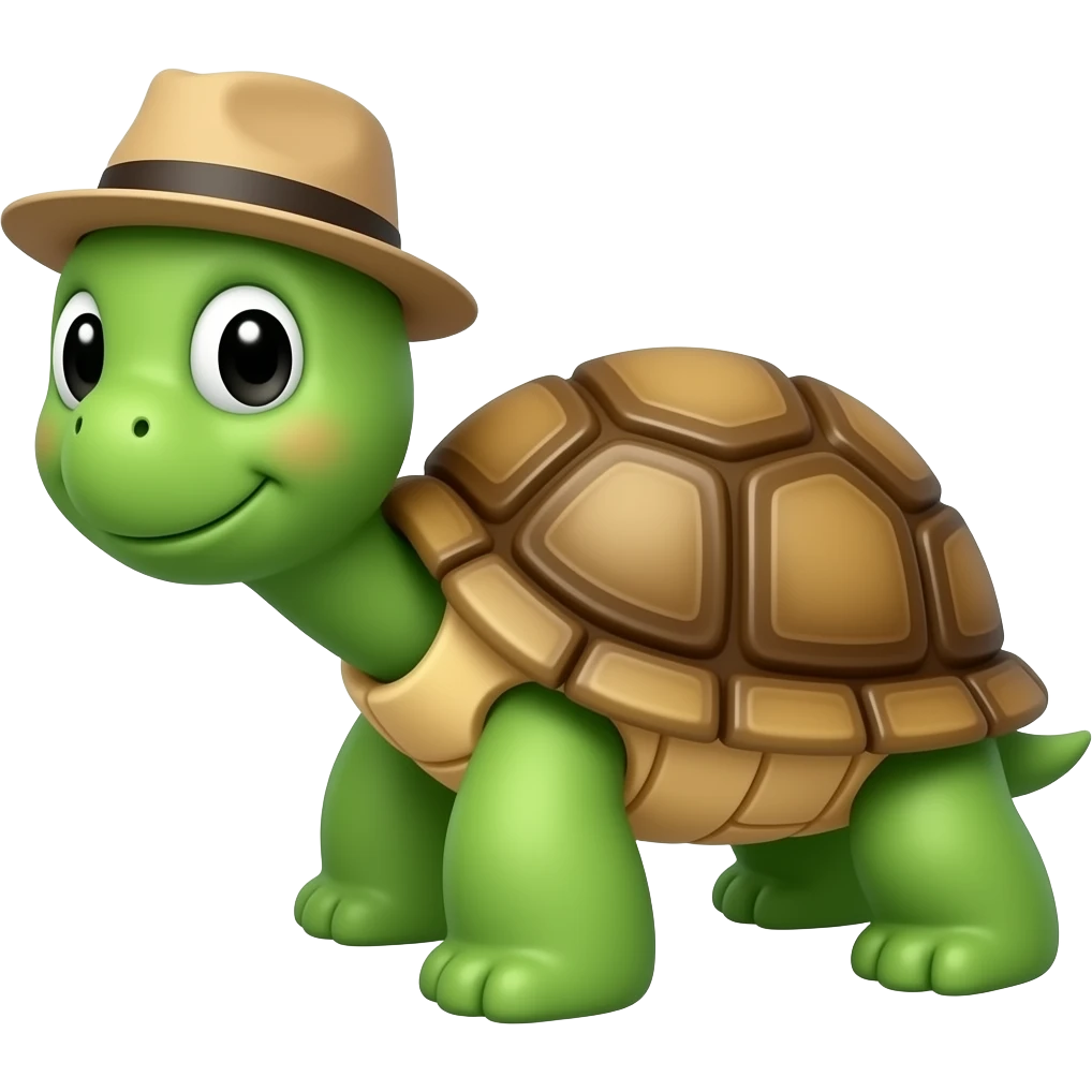Turtle wearing a hat emoji