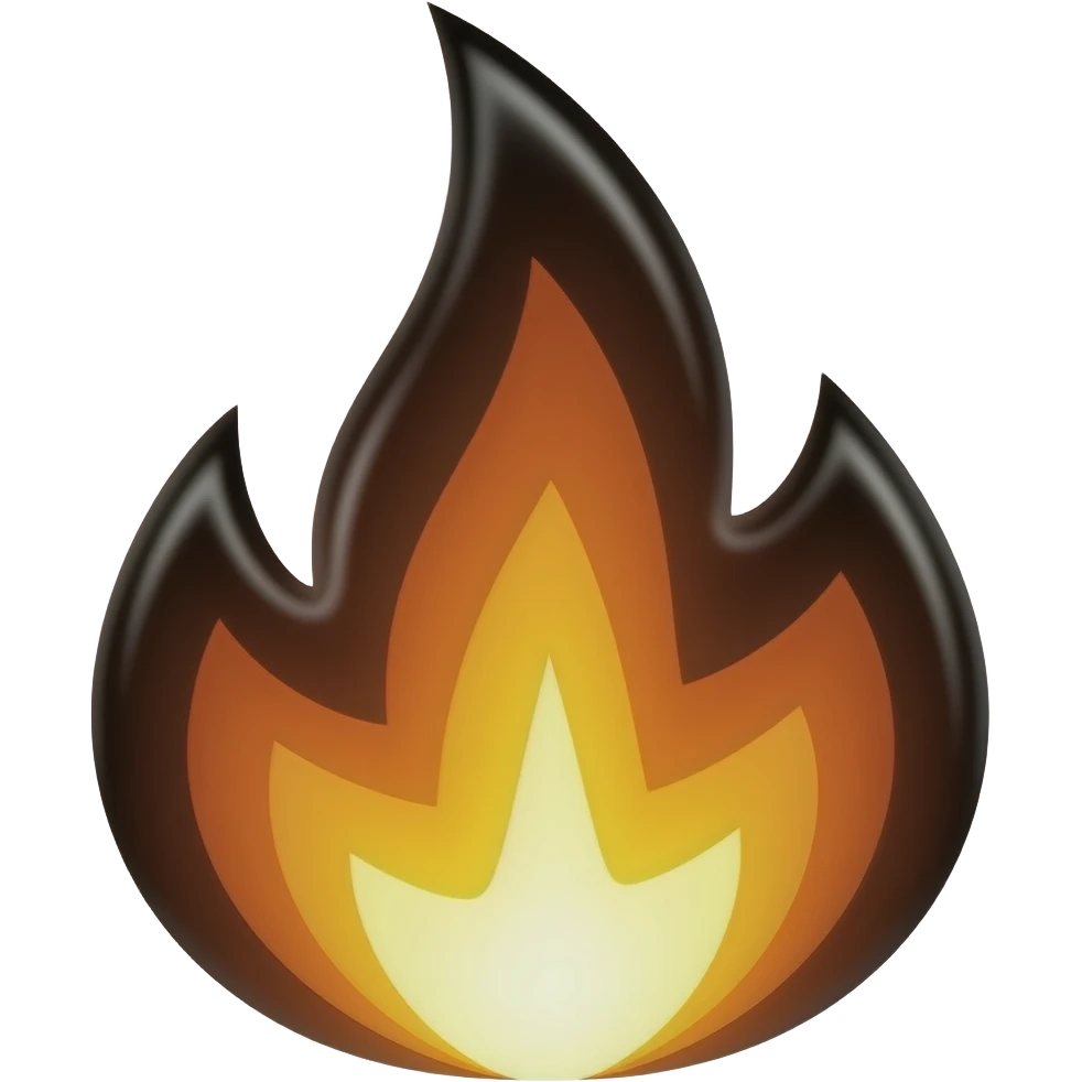 Fuego total negro emoji