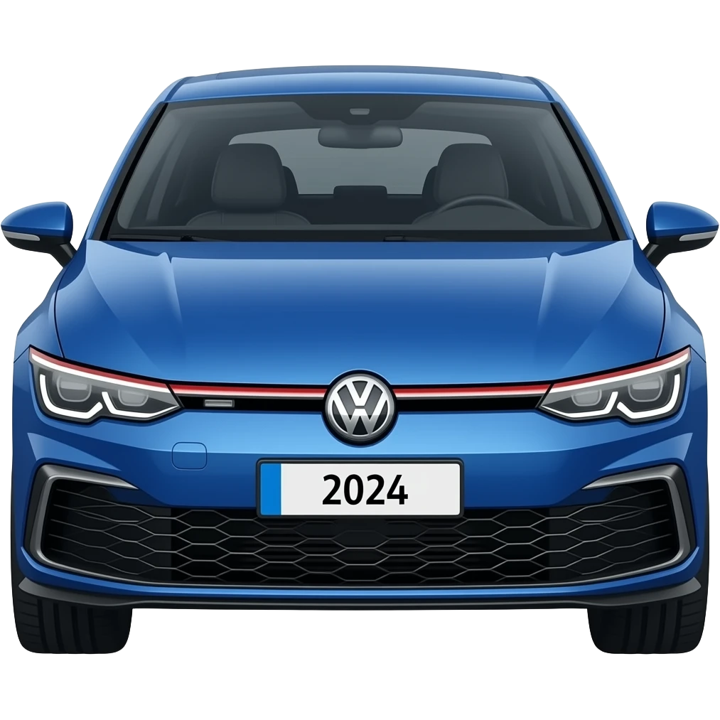 a blue 2024 Volkswagen GTI emoji