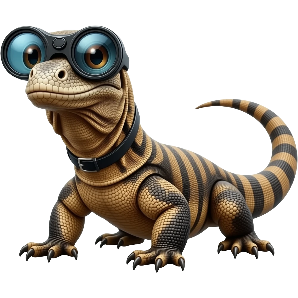 komodo dragon with lenses emoji
