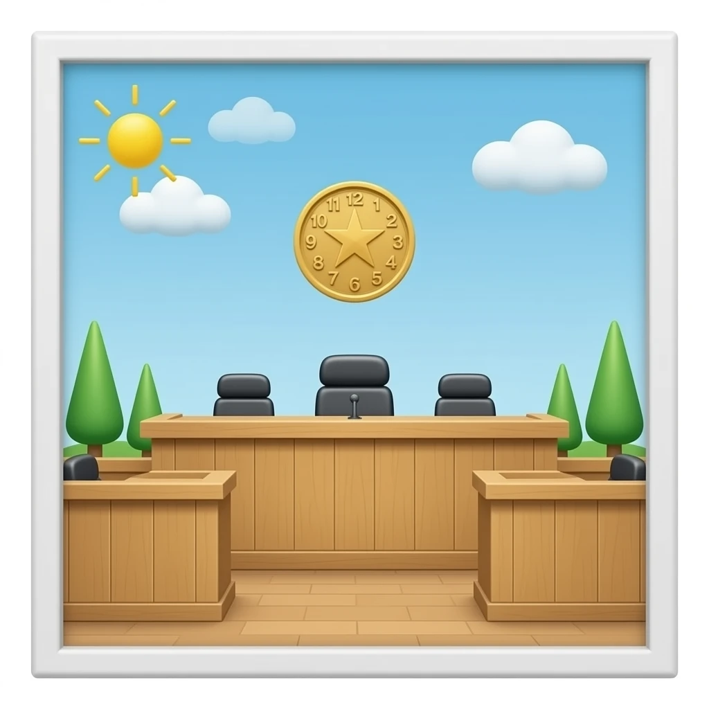Courtroom with light ash wood emoji