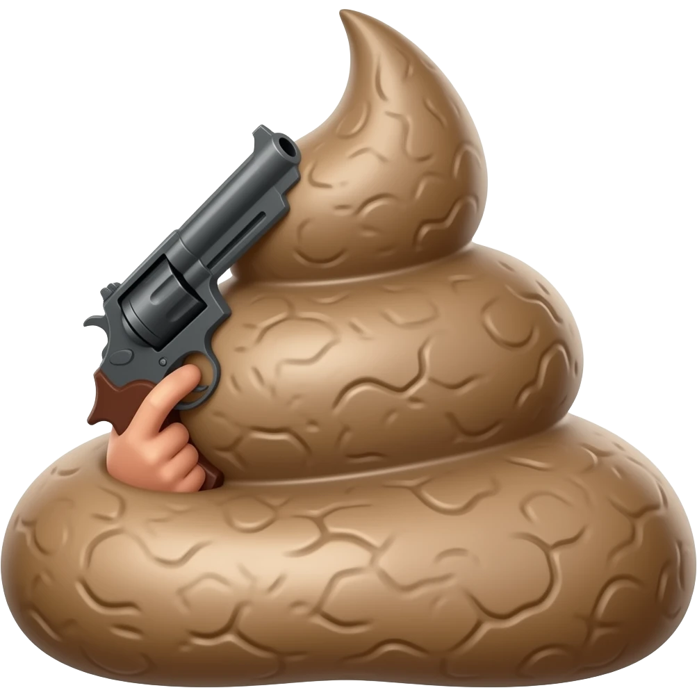 poop with a gun emoji