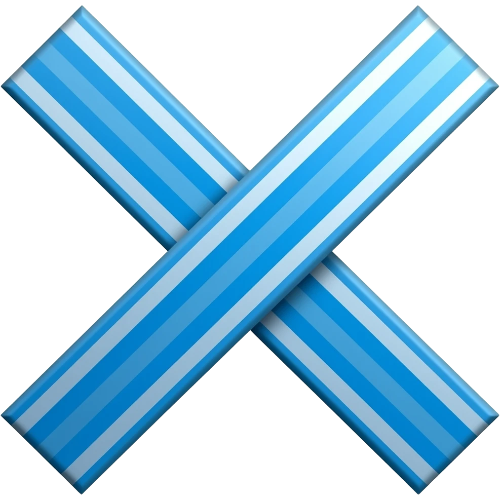 Blue horizontal stripes cross emoji