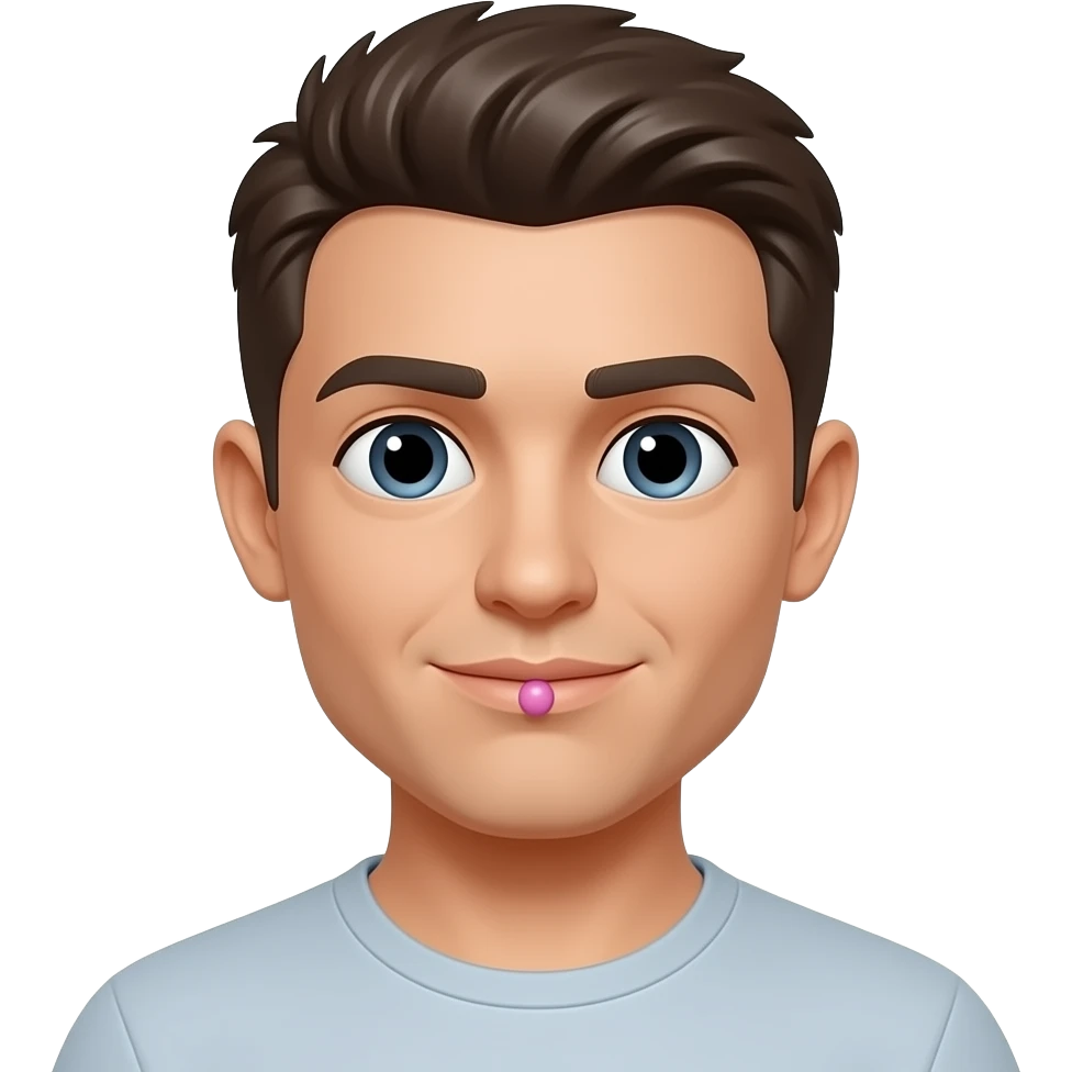 An emoji with a pink belly button emoji