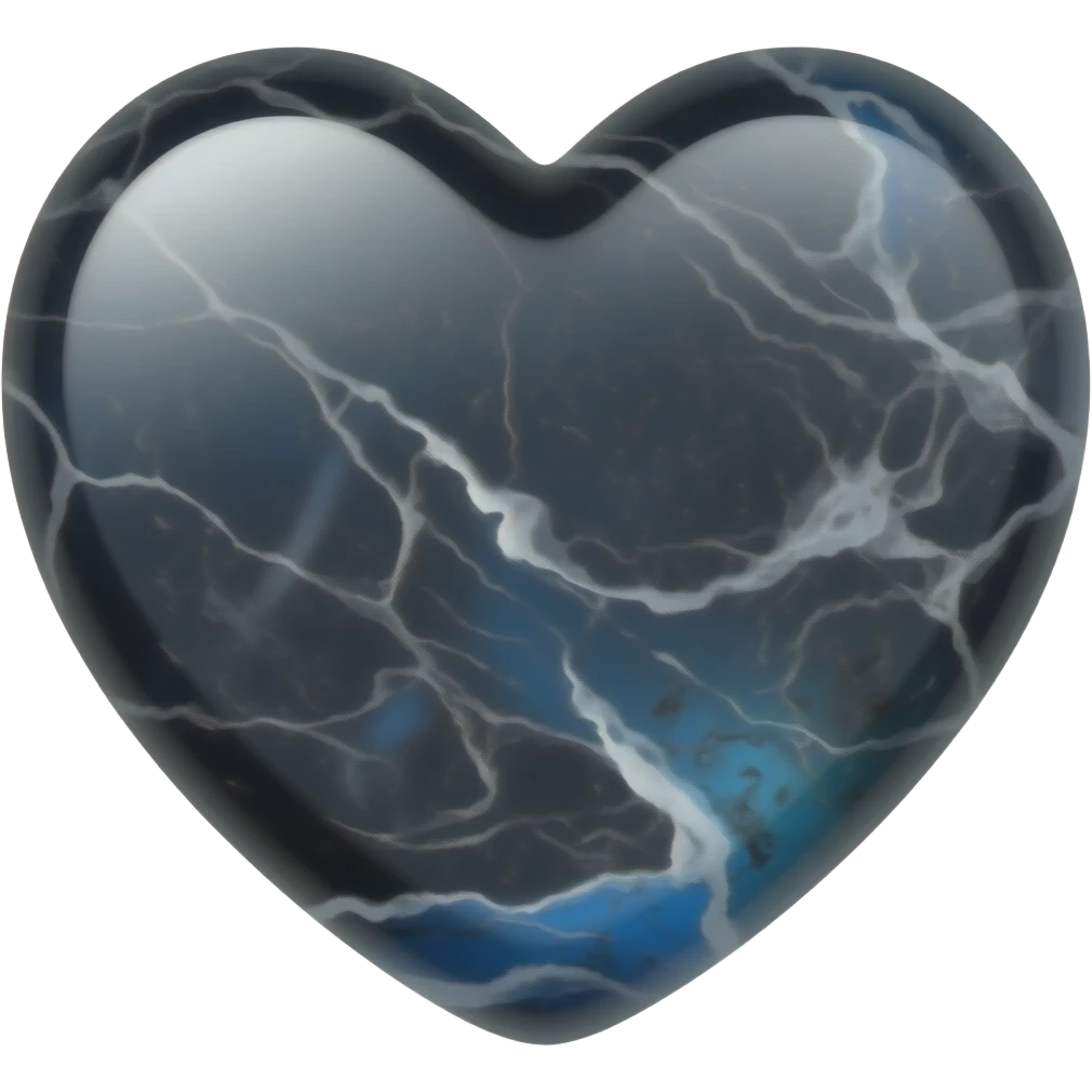 black fire opal stone heart emoji