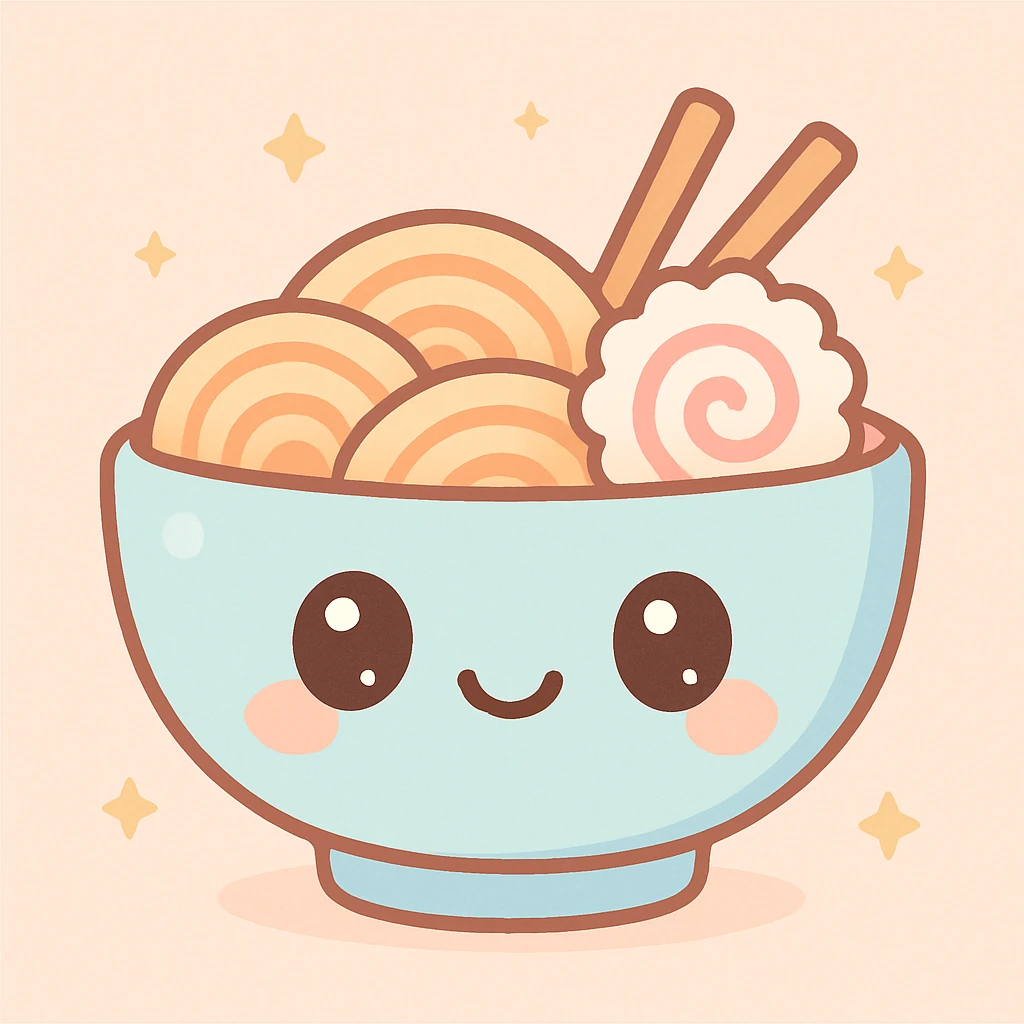 라면 (ramen) cute kawaii style emoji emoji