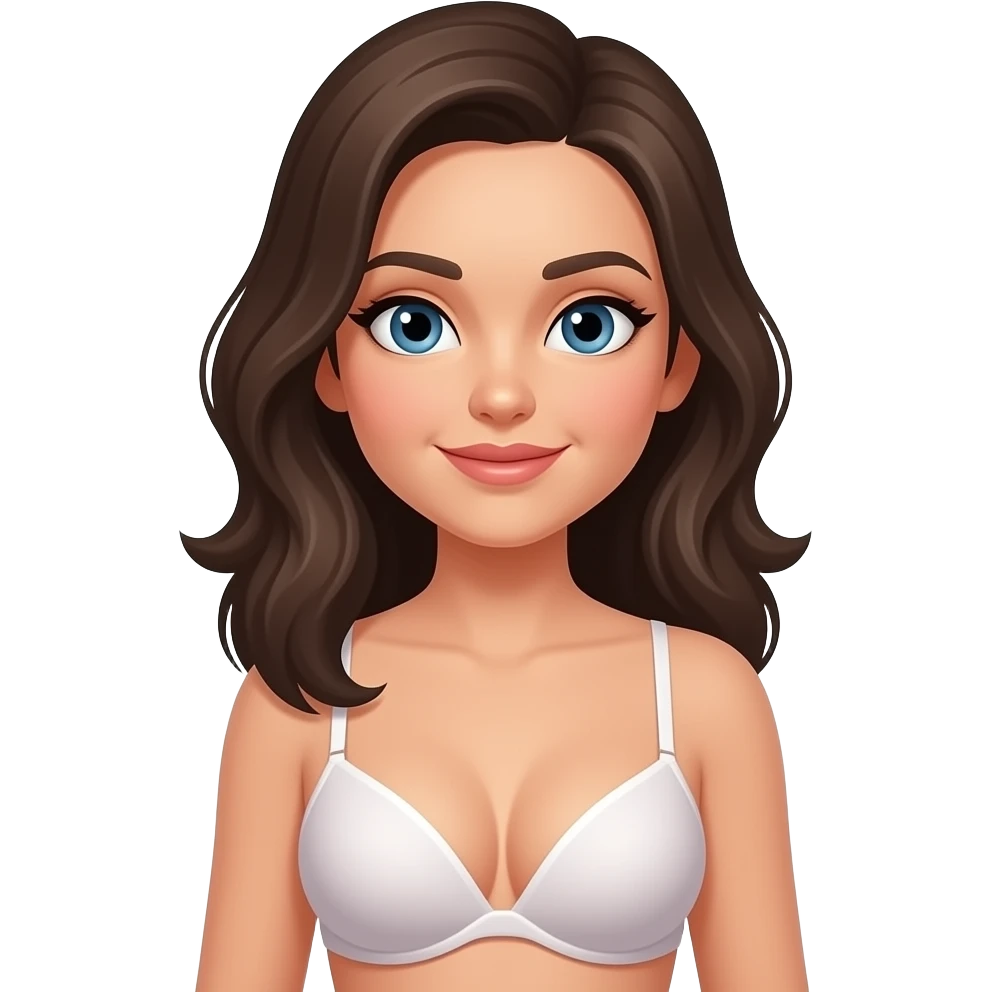 A woman wears a bra which makes it so you can so her nipples naked emoji