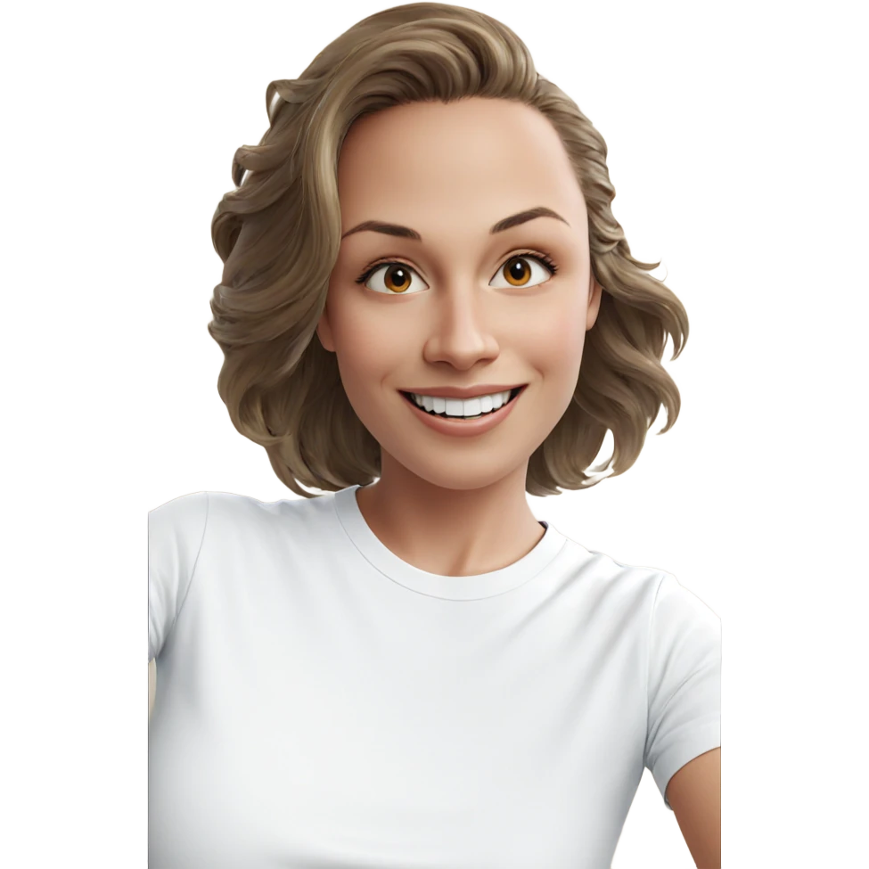 smiling girl in white shirt emoji