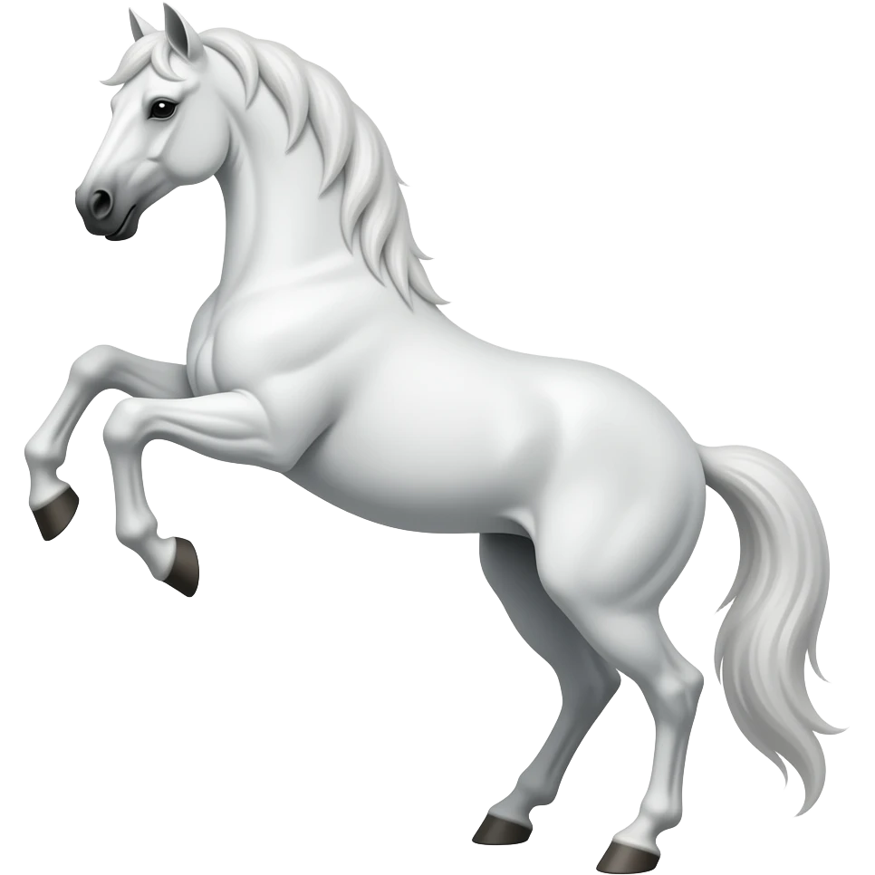 Full body white horsh and two legs are up emoji