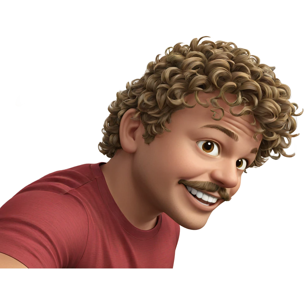 smiling boy with mustache emoji