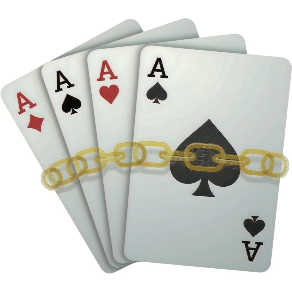 (dont include people) Yongwang Texas uses blockchain-based randomness for dealing. (icon) emoji