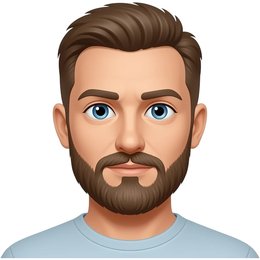 White man short beard under a spell spell emoji