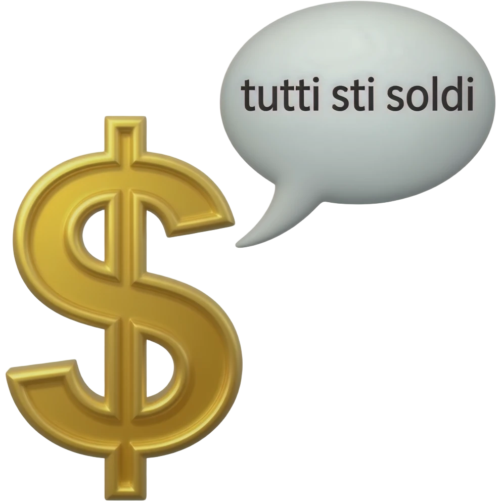 crea un emoji con i soldi dicendo tutti sti soldi emoji