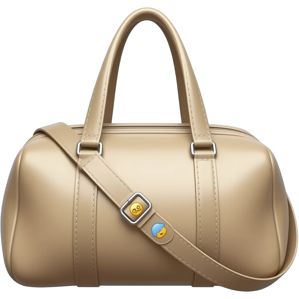 Bolso deportivo beige.Más femenino, acabado brillante. Correa adicional larga DE PILATES Y ESTILO EMOJI IPHONE emoji