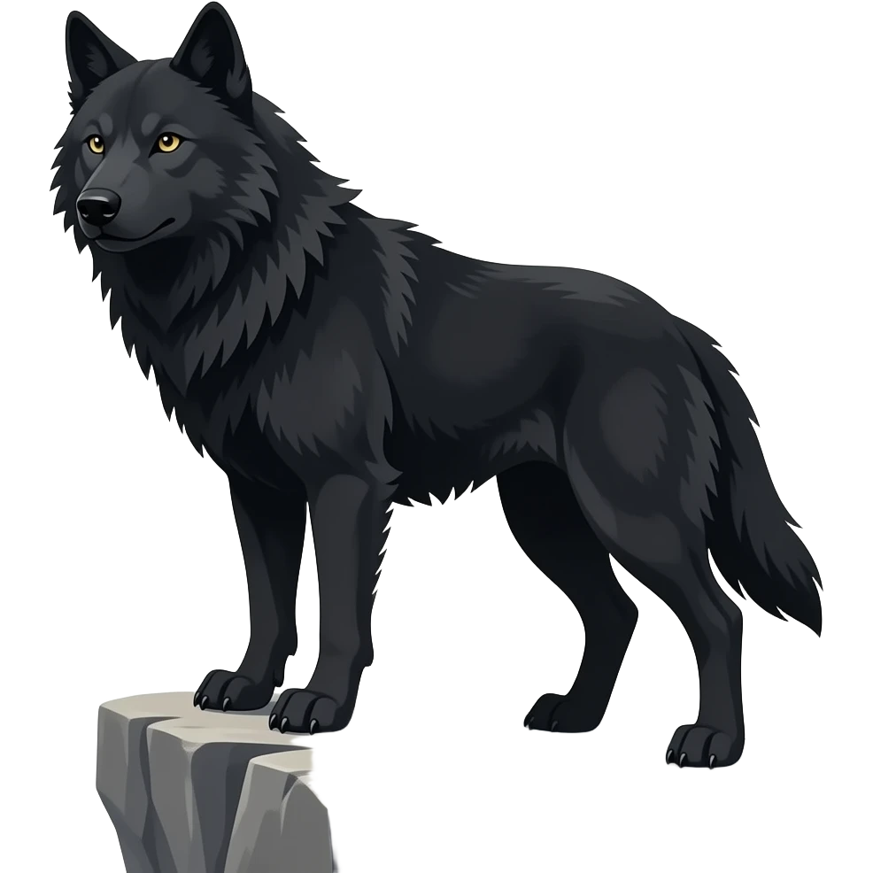 lobo negro muy muy imponente emoji