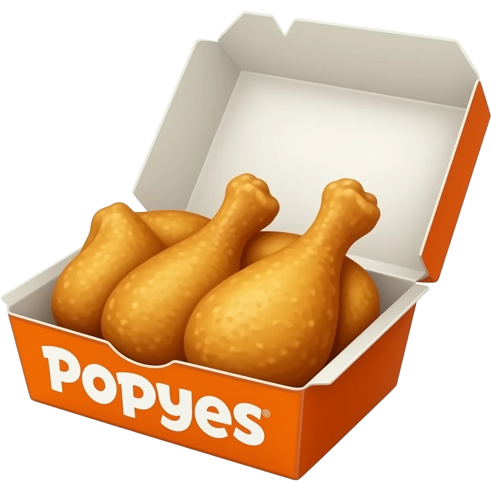 Fried chicken thighs in a Popeyes box emoji