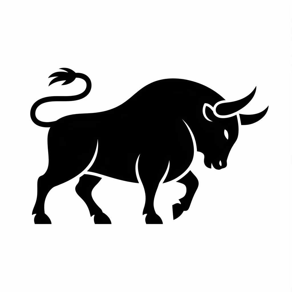 Big bull icon black silhouette emoji