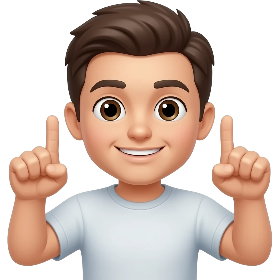 Adicione ele fazendo um "JL" com os dedos próximos a face, com os punhos cerrados, apenas com os dedos indicadores para cima, e os polegares para os lados emoji