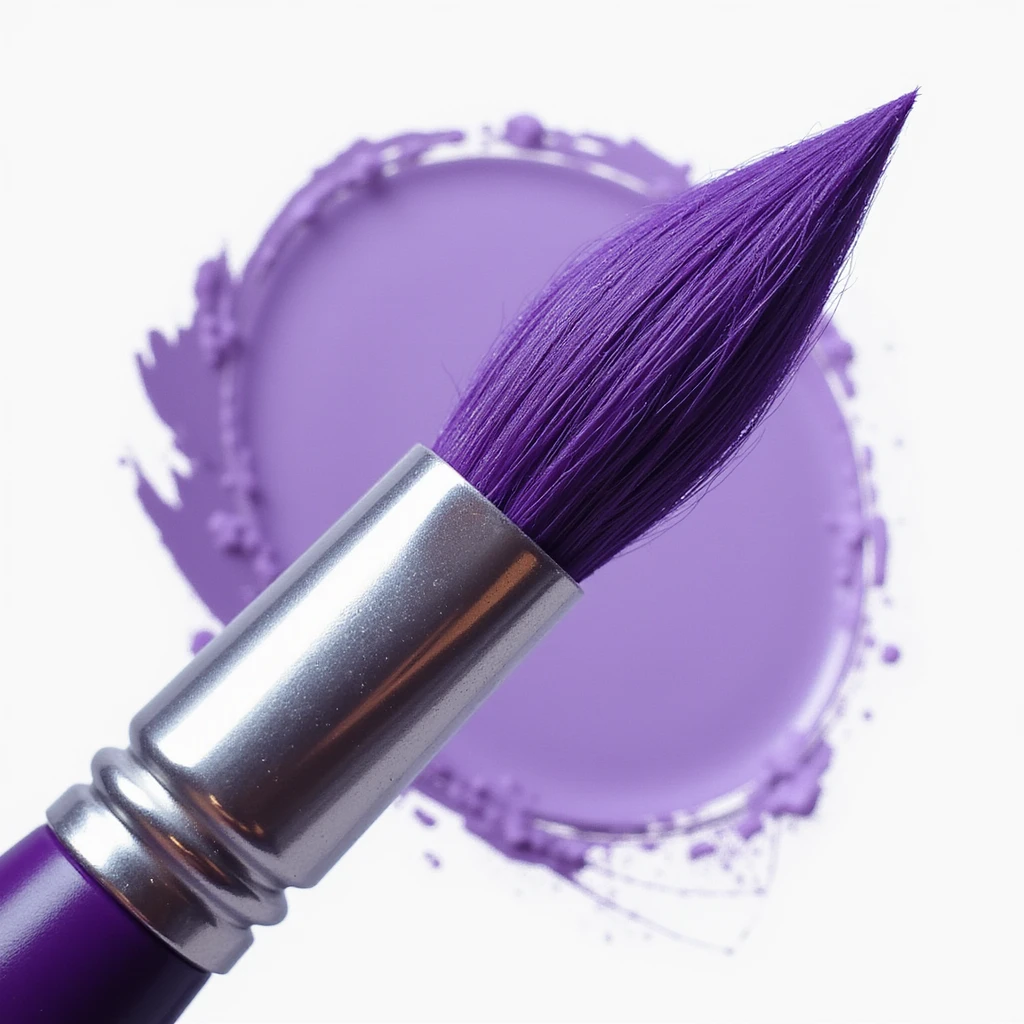 purple paintbrush, detailed, realistic, no text emoji