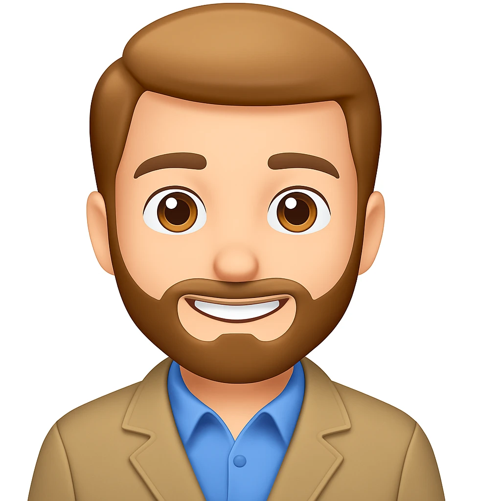 turn the second man in emoji style of the 1st image, match the facial features and match dressing style of the 2nd image emoji