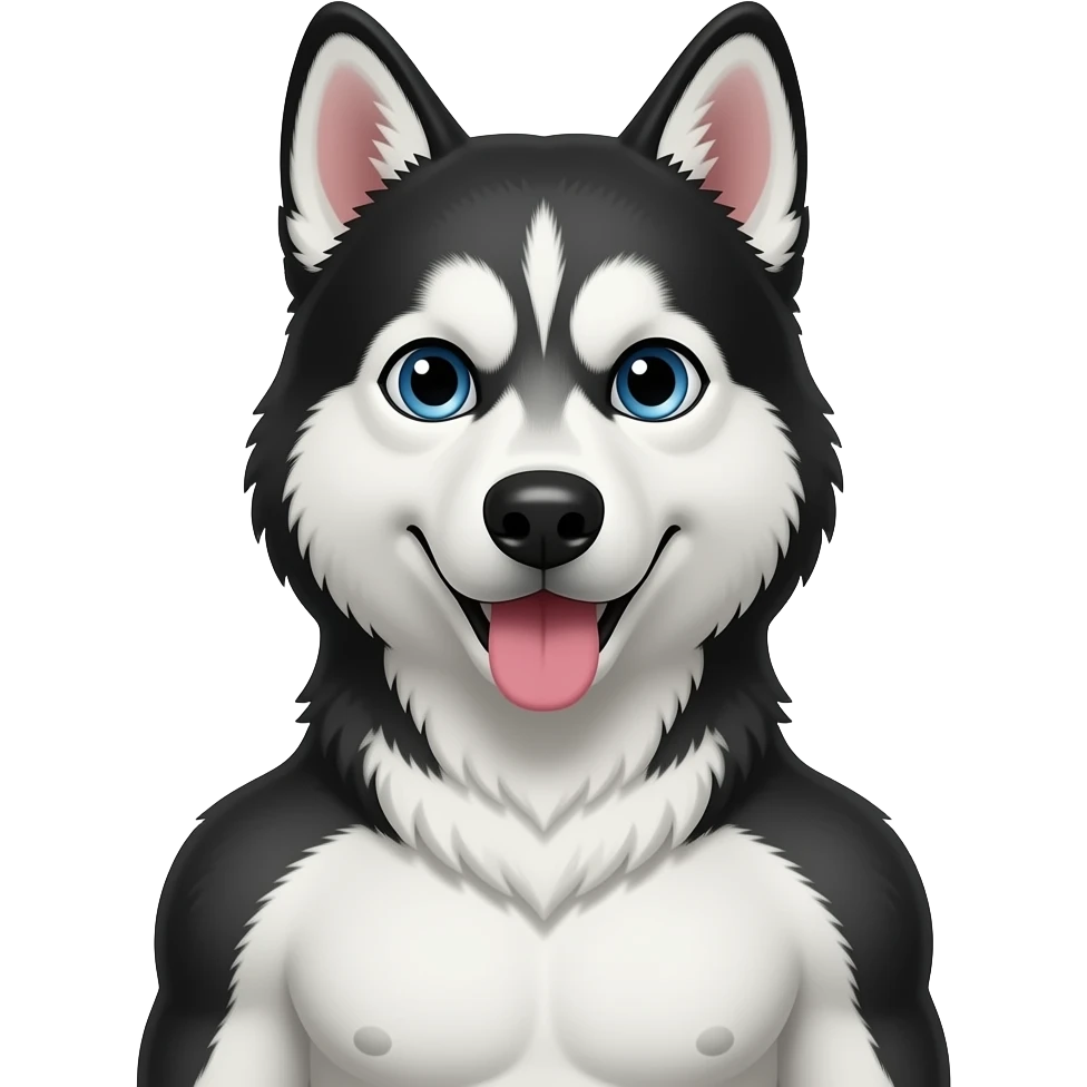 Shirtless husky man emoji