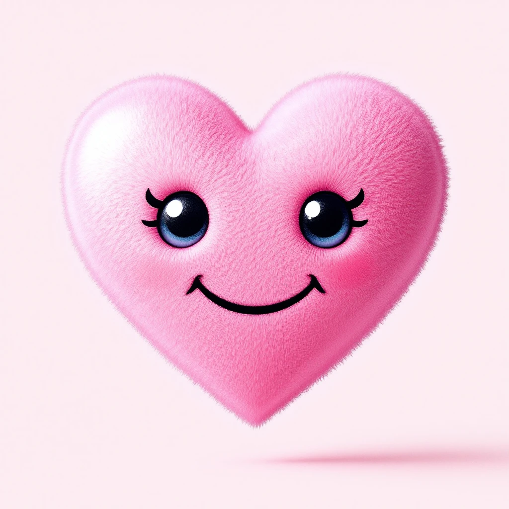 pink heart emoji with a cute face emoji