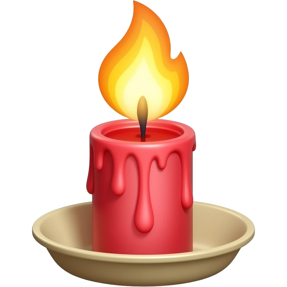 red candle with stand big flame size emoji