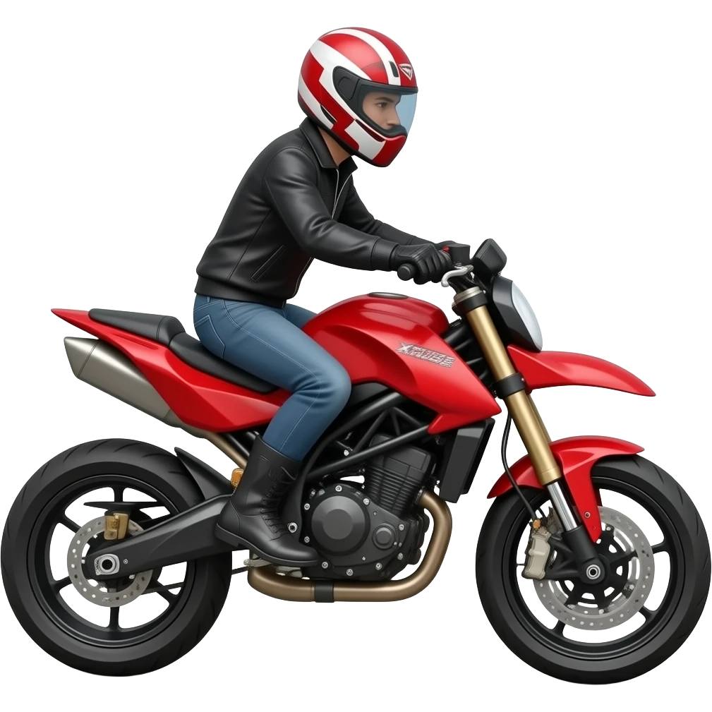 Rider riding on red XPULSE bit emoji emoji