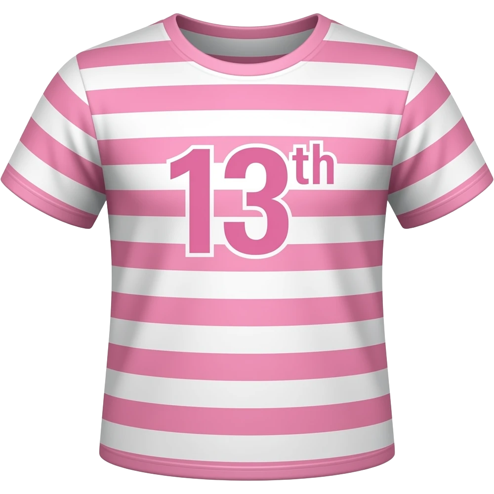 HOT PINK AND WHITE STRIPE 13TH BIRTHDAY emoji