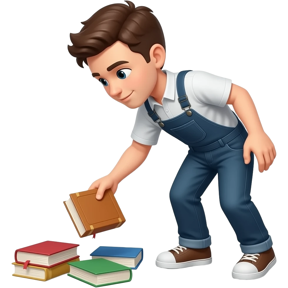 help someone pick up books they dropped emoji