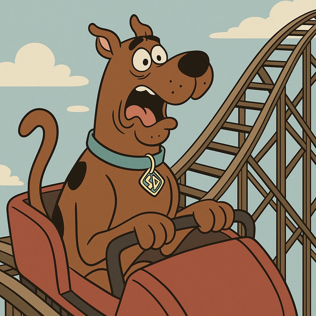 Scooby doo dans un roller coaster  emoji