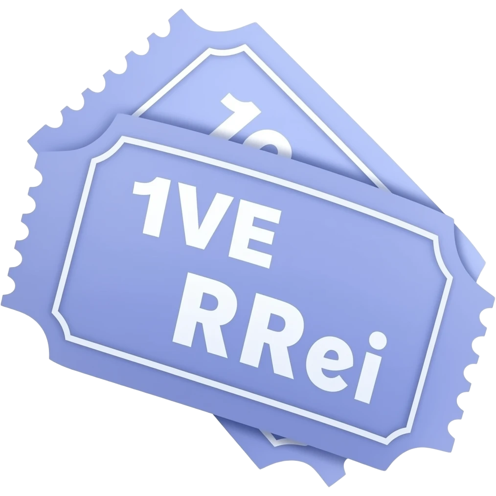 blue-lilac ticket with "IVE Rei" written on it emoji