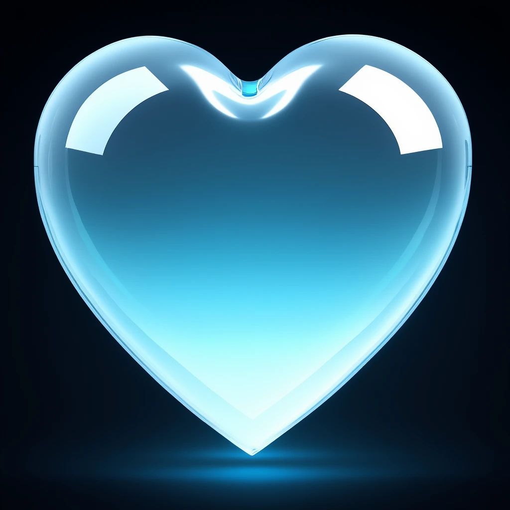 heart with a glassy transparent look emoji
