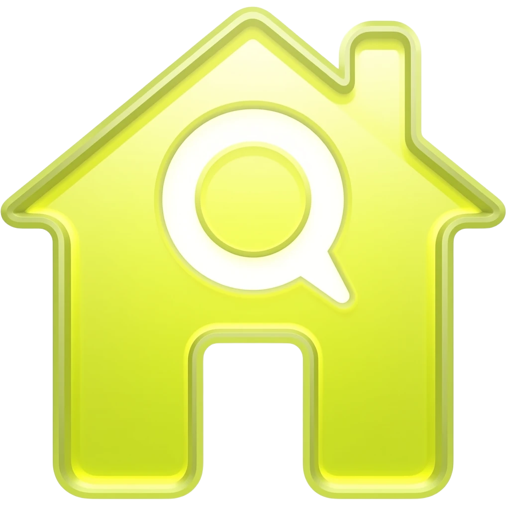 ícone casa e símbolo de localização neon yellow vidro neon brilhante emoji