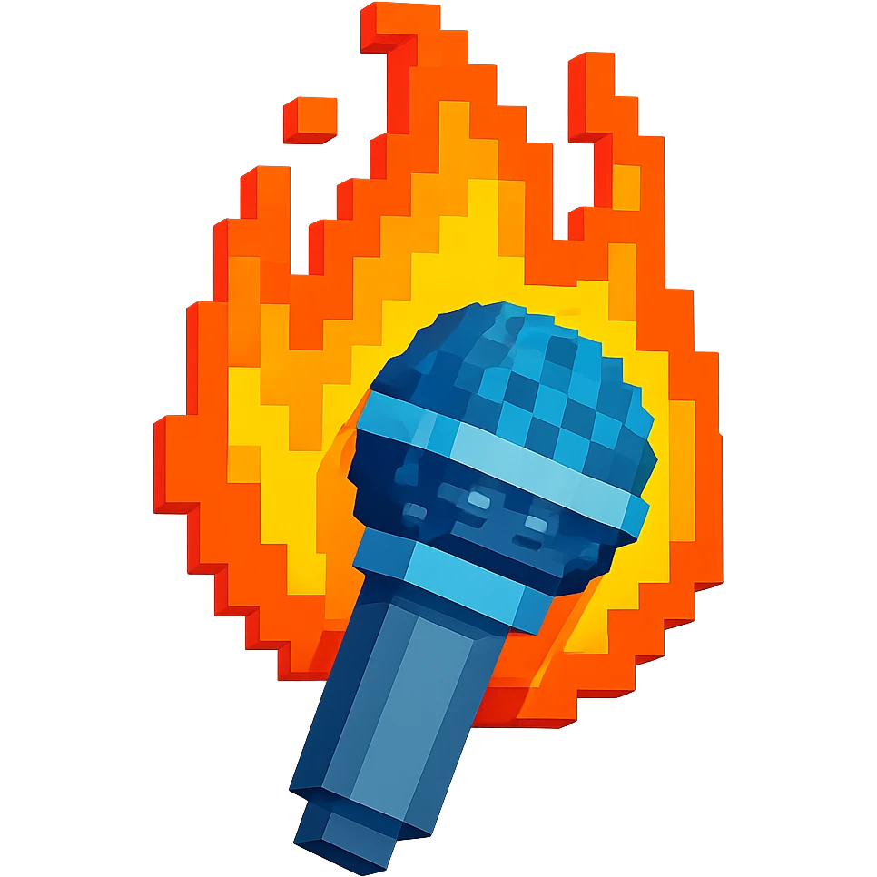 microphone on fire emoji