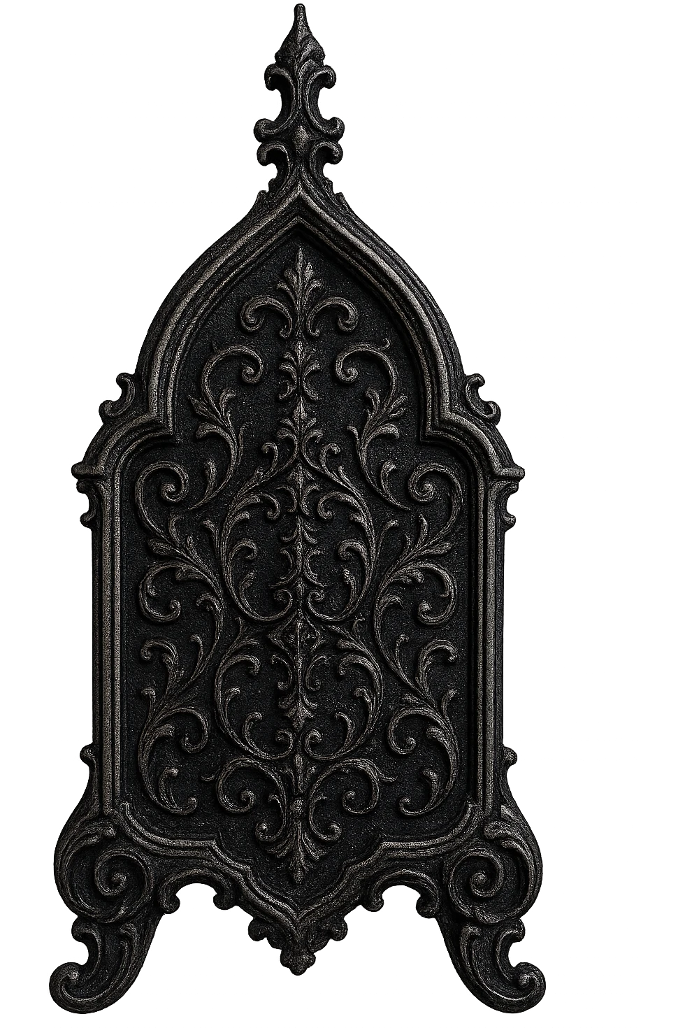 gothic object, black and silver, ornate and dramatic emoji