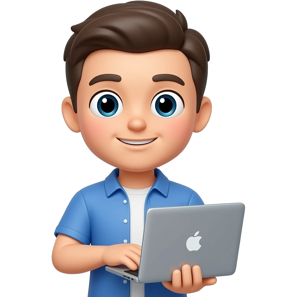 Memoji man ios style laptop emoji